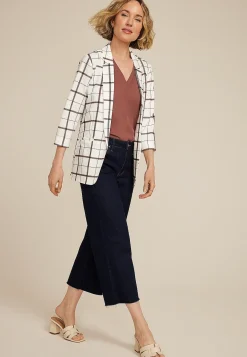 Maurices Blazers-Plaid Versa 3/4 Sleeve Blazer