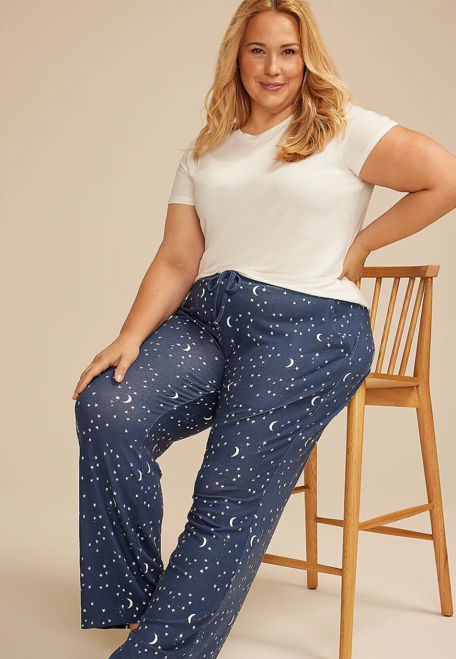 Maurices Plus Pajamas-Plus Size Celestial Wide Leg Pajama Pants