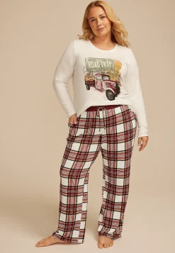 Maurices Pajamas|Pajamas-Plus Size Fall Road Trip Graphic Tee And Wide Leg Pajama Set