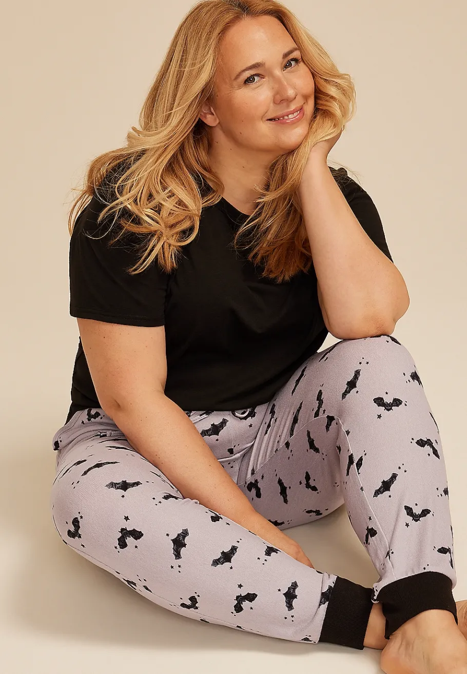 Maurices Plus Pajamas-Plus Size Flying Bats Jogger Pajama Pants