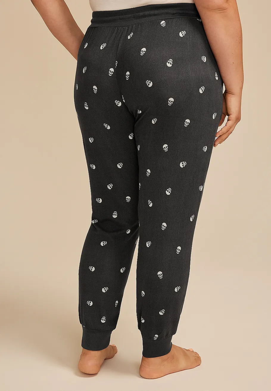 Maurices Plus Pajamas-Plus Size Skulls Jogger Pajama Pants