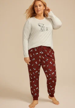 Maurices Plus Pajamas-Plus Size Snoopy Halloween Graphic Tee And Jogger Pajama Set