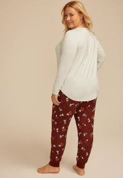 Maurices Plus Pajamas-Plus Size Snoopy Halloween Graphic Tee And Jogger Pajama Set