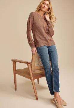 Maurices Sweaters Cardigans & Kimonos-Pointelle Crew Neck Sweater