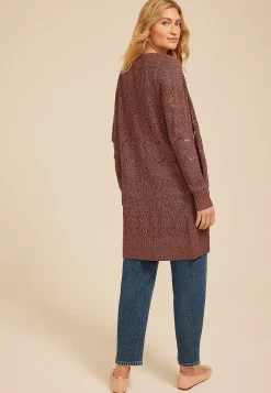 Maurices Sweaters Cardigans & Kimonos-Pointelle Open Front Cardigan