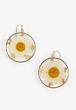 Maurices Earrings-Pressed Daisy Drop Earrings