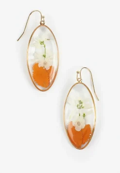 Maurices Earrings|Matching Sets-Pressed Fall Floral Oval Drop Earrings