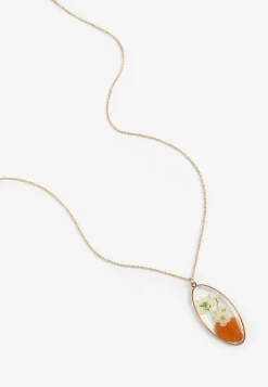 Maurices Necklaces|Matching Sets-Pressed Fall Floral Oval Pendant Necklace