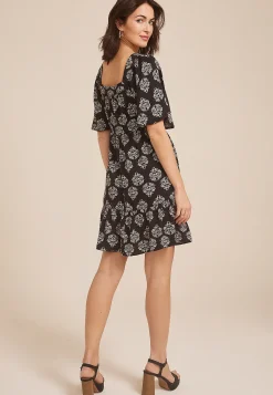 Maurices Wedding Guest & Cocktail Dresses-Printed Flutter Sleeve Babydoll Dress