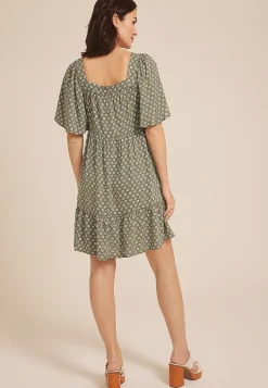 Maurices Wedding Guest & Cocktail Dresses-Printed Flutter Sleeve Babydoll Dress