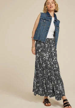 Maurices Skirts-Printed High Rise Maxi Skirt