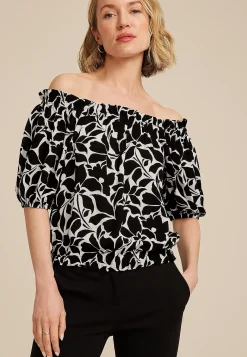 Maurices Shirts & Blouses-Printed Off The Shoulder Top