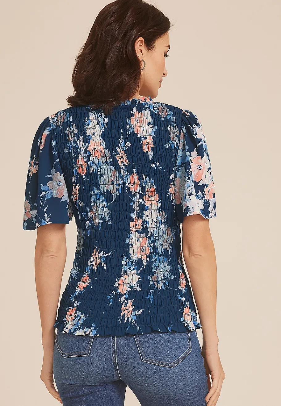Maurices Shirts & Blouses-Printed Smocked Blouse