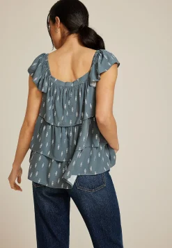 Maurices Shirts & Blouses|Tanks & Camis-Printed Tiered Babydoll Blouse