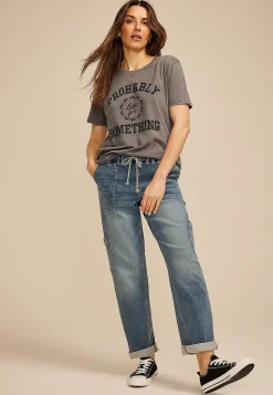 Maurices Tees|Graphics-Probably Late For Something Oversized Fit Graphic Tee