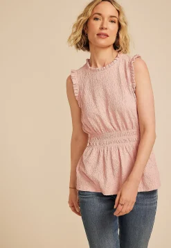 Maurices Tanks & Camis-Pucker Peplum Tank Top
