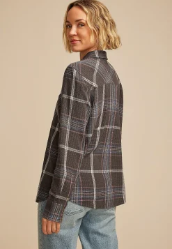 Maurices Plaid & Button Down Shirts-Pucker Plaid Button Down Shirt