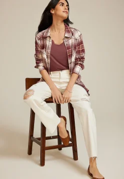 Maurices Plaid & Button Down Shirts-Pucker Plaid Button Down Shirt