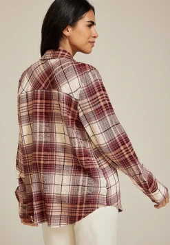Maurices Plaid & Button Down Shirts-Pucker Plaid Button Down Shirt