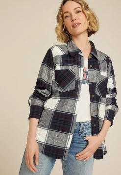 Maurices Plaid & Button Down Shirts-Pucker Plaid Button Down Shirt