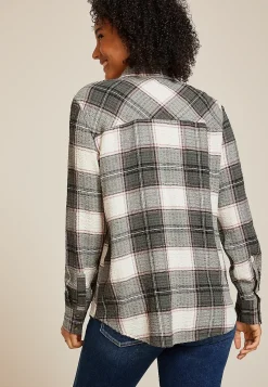 Maurices Plaid & Button Down Shirts-Pucker Plaid Button Down Shirt