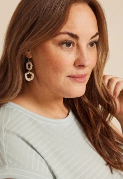Maurices Earrings-Raffia Wrapped Floral Drop Earrings