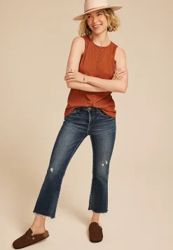 Maurices Tanks & Camis-Ribbed Button Front Tank Top
