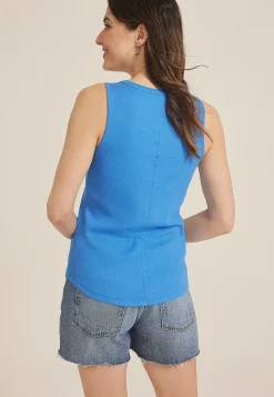 Maurices Tanks & Camis-Ribbed Henley Tank Top