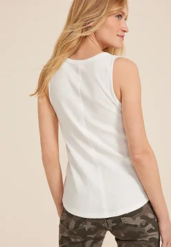 Maurices Tanks & Camis-Ribbed Henley Tank Top