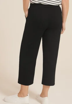 Maurices Joggers & Sweatpants|Crops & Capris-Ribbed Scuba Knit High Rise Wide Leg Cropped Pant