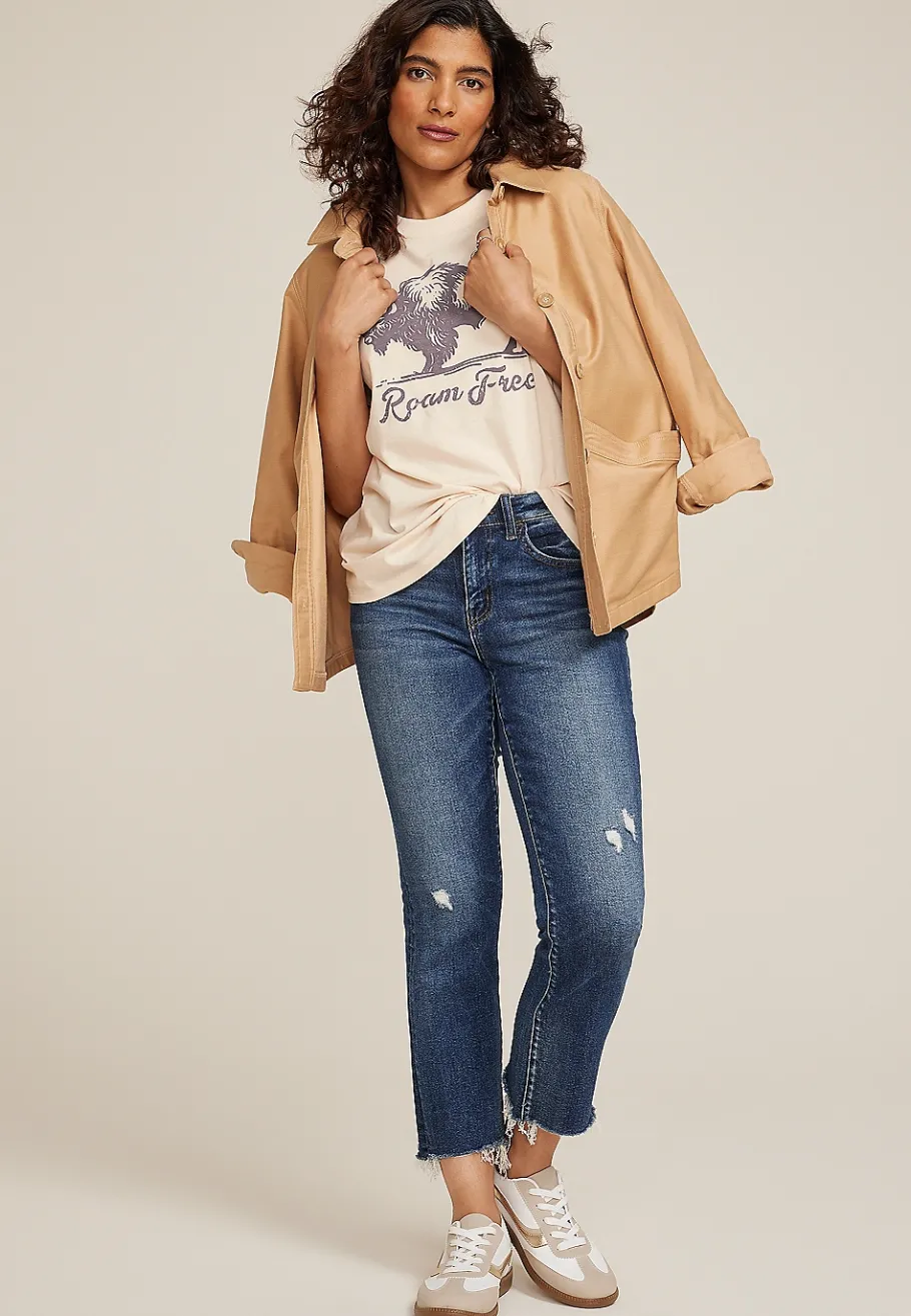 Maurices Tees|Graphics-Roam Free Oversized Fit Graphic Tee
