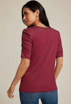 Maurices Tees-Ruched Puff Sleeve Top