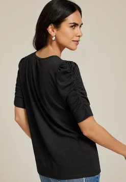 Maurices Tees-Ruched Puff Sleeve Top