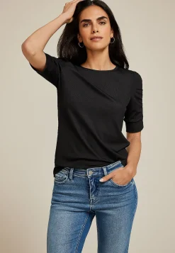 Maurices Tees-Ruched Puff Sleeve Top