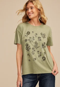 Maurices Tees|Graphics-Scattered Floral Relaxed Fit Graphic Tee