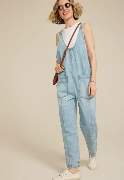 Maurices Straight Jeans|Straight Jeans-Scoop Neck Denim Overalls