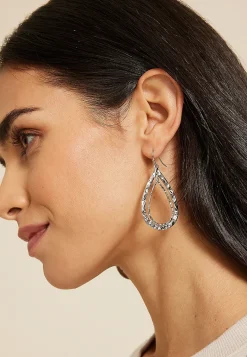 Maurices Earrings-Hammered Double Teardrop Earrings