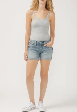 Maurices Shorts|Jean Shorts-Silver Jeans Co.® Britt Curvy Low Rise Vintage Thick Stitch Rolled Hem 4in Short