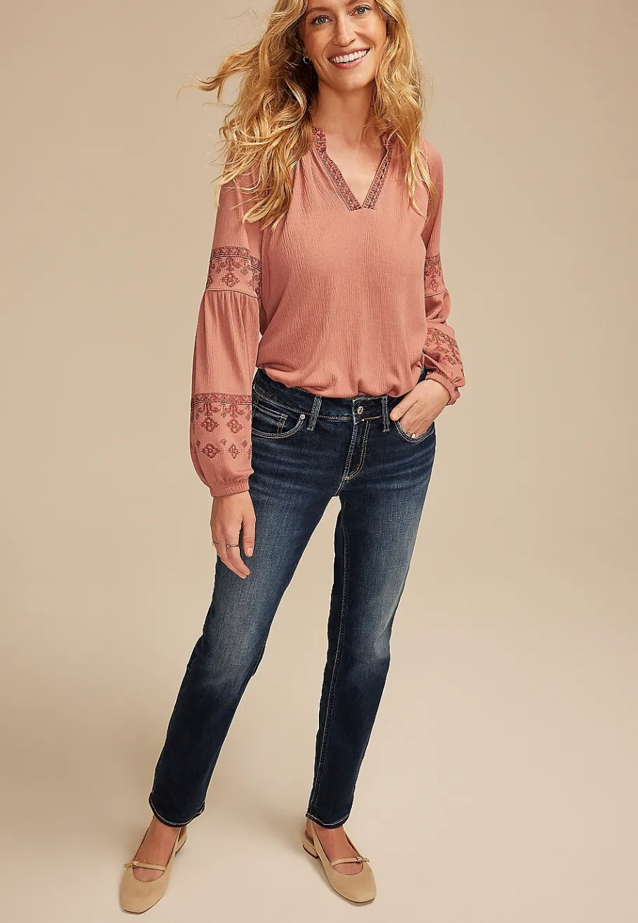 Maurices Straight Jeans|Curvy Fit-Silver Jeans Co.® Dark Suki Curvy Mid Rise Straight Leg Jean