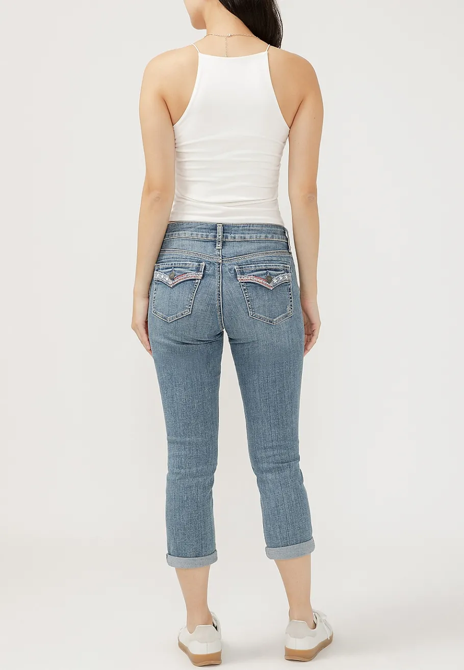 Maurices Crops & Capris|Crops & Capris-Silver Jeans Co.® Elyse Mid Rise Luxe Stretch Americana Cuffed Capri