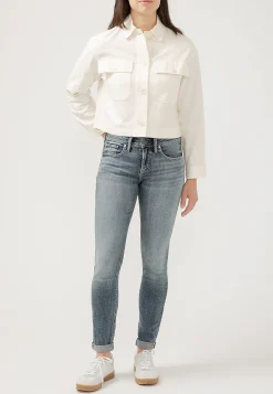 BOY Maurices Boyfriend Jeans|Boyfriend Jeans-Silver Jeans Co.® Mid Rise Rolled Hem Girlfriend Skinny Leg Jean