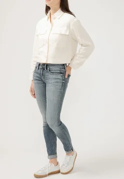 BOY Maurices Boyfriend Jeans|Boyfriend Jeans-Silver Jeans Co.® Mid Rise Rolled Hem Girlfriend Skinny Leg Jean
