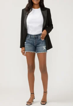 Maurices Shorts|Jean Shorts-Silver Jeans Co.® Mid Rise Luxe Stretch Frayed Hem 4in Short