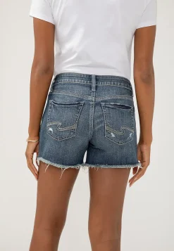 Maurices Shorts|Jean Shorts-Silver Jeans Co.® Mid Rise Luxe Stretch Frayed Hem 4in Short