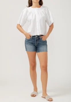 Maurices Shorts|Jean Shorts-Silver Jeans Co.® Suki Curvy Mid Rise Luxe Stretch Rolled Hem 4in Short