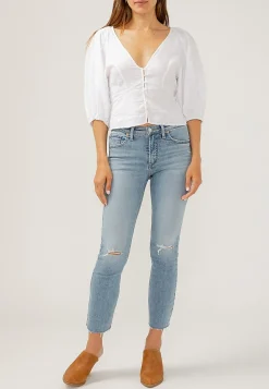 Maurices Straight Jeans|Ankle Jeans-Silver Jeans Co.®Most Wanted Mid Rise Raw Hem Ankle Straight Jean