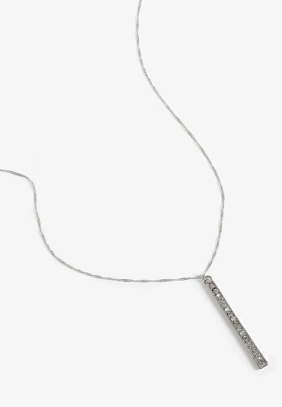 Maurices Necklaces-Rhinestone Bar Pendant Necklace