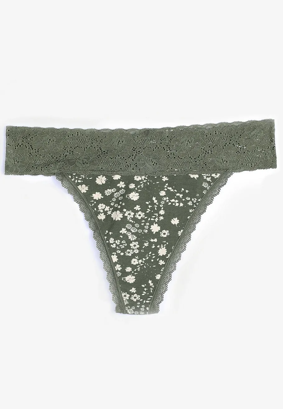 Maurices Panties|Panties-Simply Comfy Cotton Floral Thong Panty