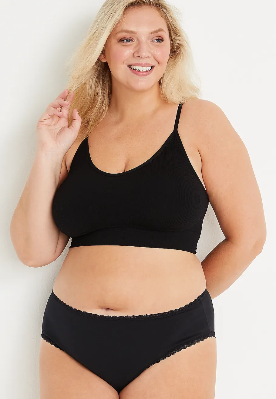 Maurices Panties|Panties-Simply Comfy Lace Trim Cotton Bikini Panty