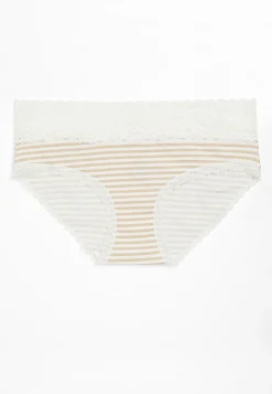 Maurices Panties|Panties-Simply Comfy Neutral Stripe Cotton Hipster Panty